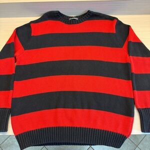 Brandy Melville Striped Red and Dark Navy Blue Sweater